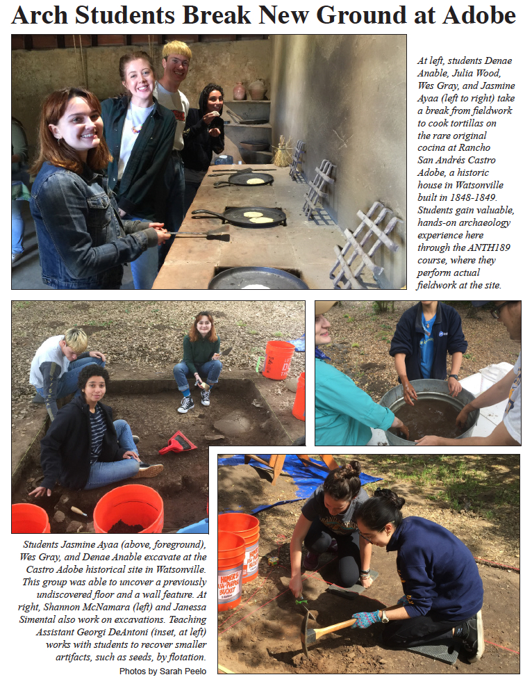 Students do fieldwork and cook tortillas at castro adobe