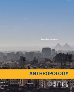 brochure cover with pyramids and cityscape