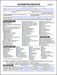 Image of Petition for Major/Minor Form